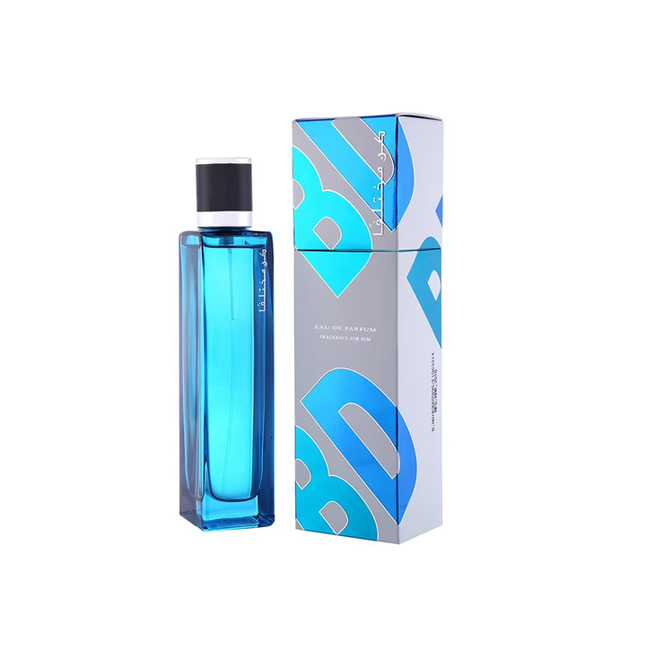 Rasasi Kun Mukthalifan Eau De Parfum 100ml for men, featuring a sleek bottle with gold accents and a modern, elegant design.