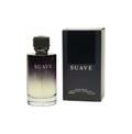 Fragrance World Suave Pour Homme Eau de Parfum 100ml bottle with sleek design and minimalist label, for men's fragrance.