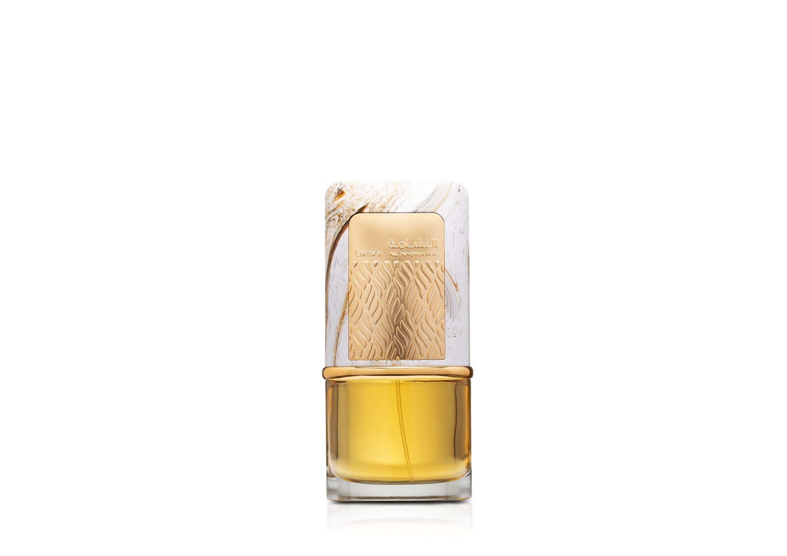 Lattafa Al Nashama Eau De Parfum 100ml bottle for men and women with elegant design and clear glass display.