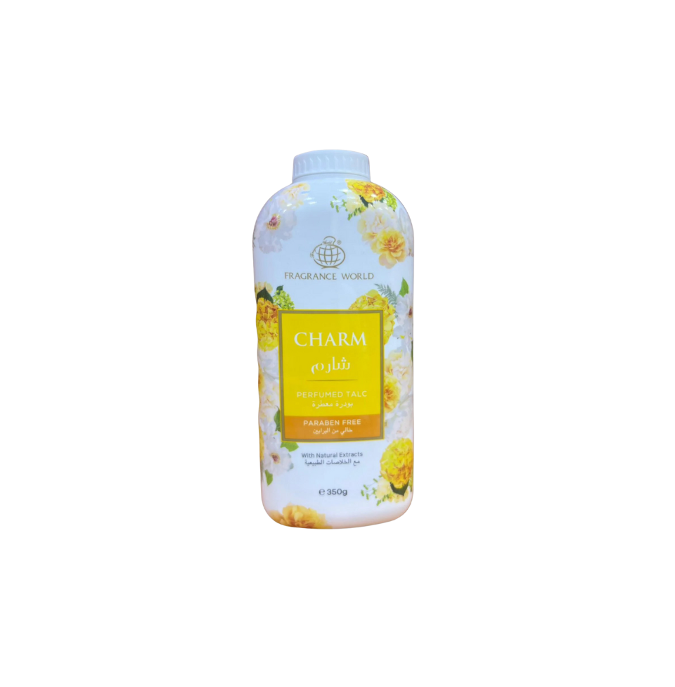 FRAGRANCE WORLD CHARM PERFUMED TALC 350GM