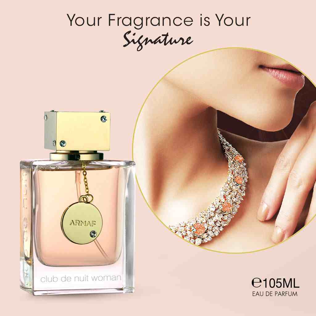 Armaf Club De Nuit Women perfume bottle in 105ml with elegant design and clear branding, displayed against a neutral background.