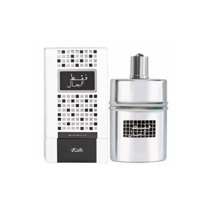 Rasasi Faqat Lil Rijal unisex Eau de Parfum bottle with a sleek design, 50ml size, and elegant packaging.