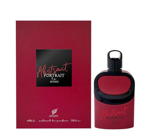 Afnan Abstract Portrait Eau de Parfum 100ml bottle with abstract artwork label for men and women.
