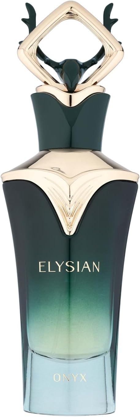 Fragrance World French Avenue Elysian Onyx Eau de Parfum for men, 80ml bottle with sleek black cap and elegant packaging.