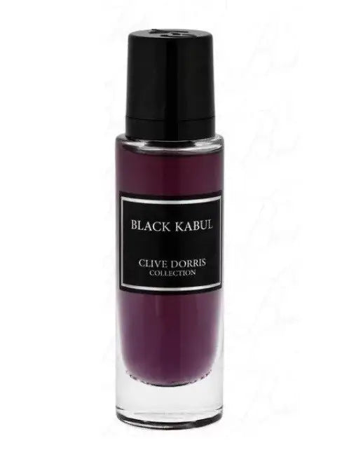 Fragrance World Clive Dorris Black Kabul Eau de Parfum 30ml for men and women, with dark bottle and elegant label.
