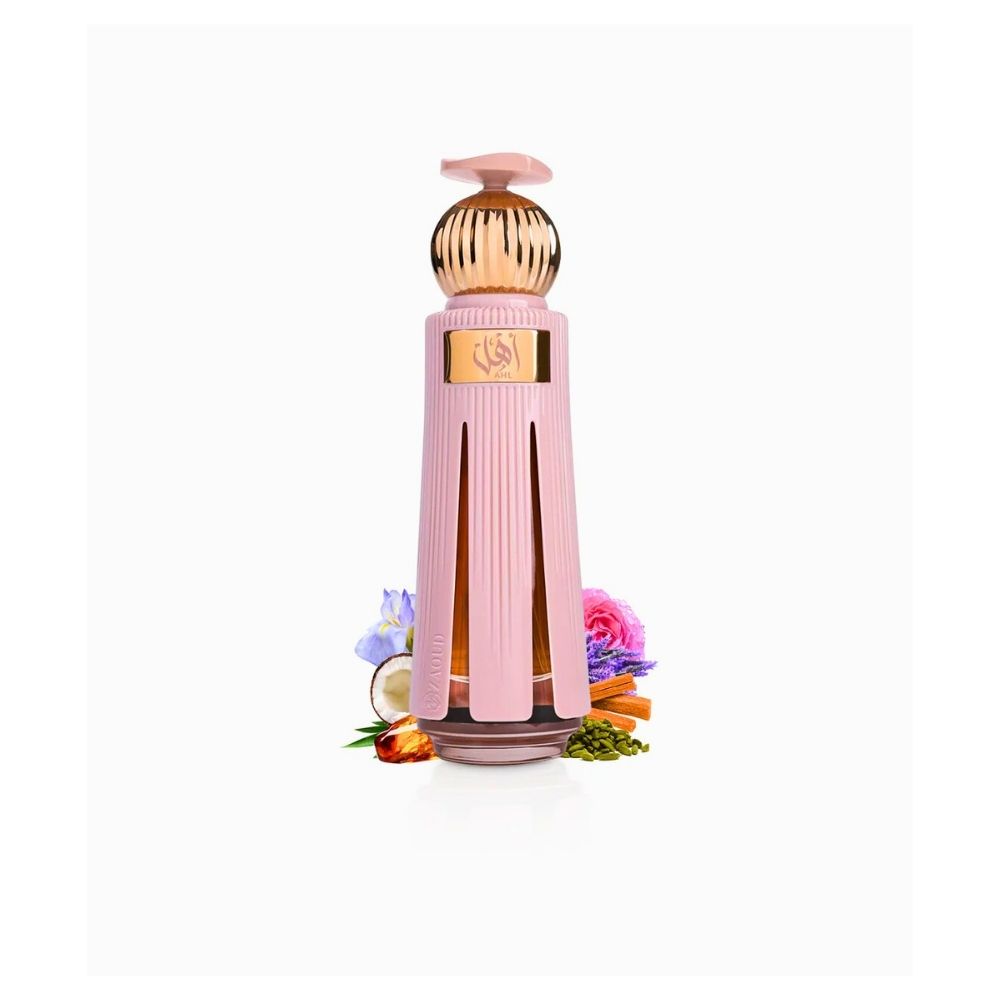 Ahmed Al Maghribi Ahl Extrait de Parfum 60ml for men and women, elegant glass bottle with a sleek design.