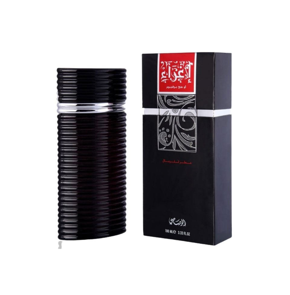Rasasi Egra For Men Eau De Parfum 100ml bottle with sleek design and label, displayed on a neutral background.