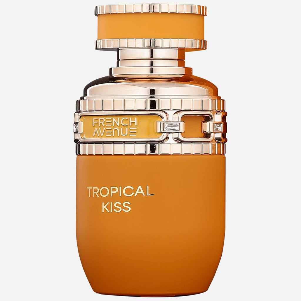 Fragrance World Tropical Kiss eau de parfum 80ml for women, featuring a tropical floral fragrance with vibrant packaging.