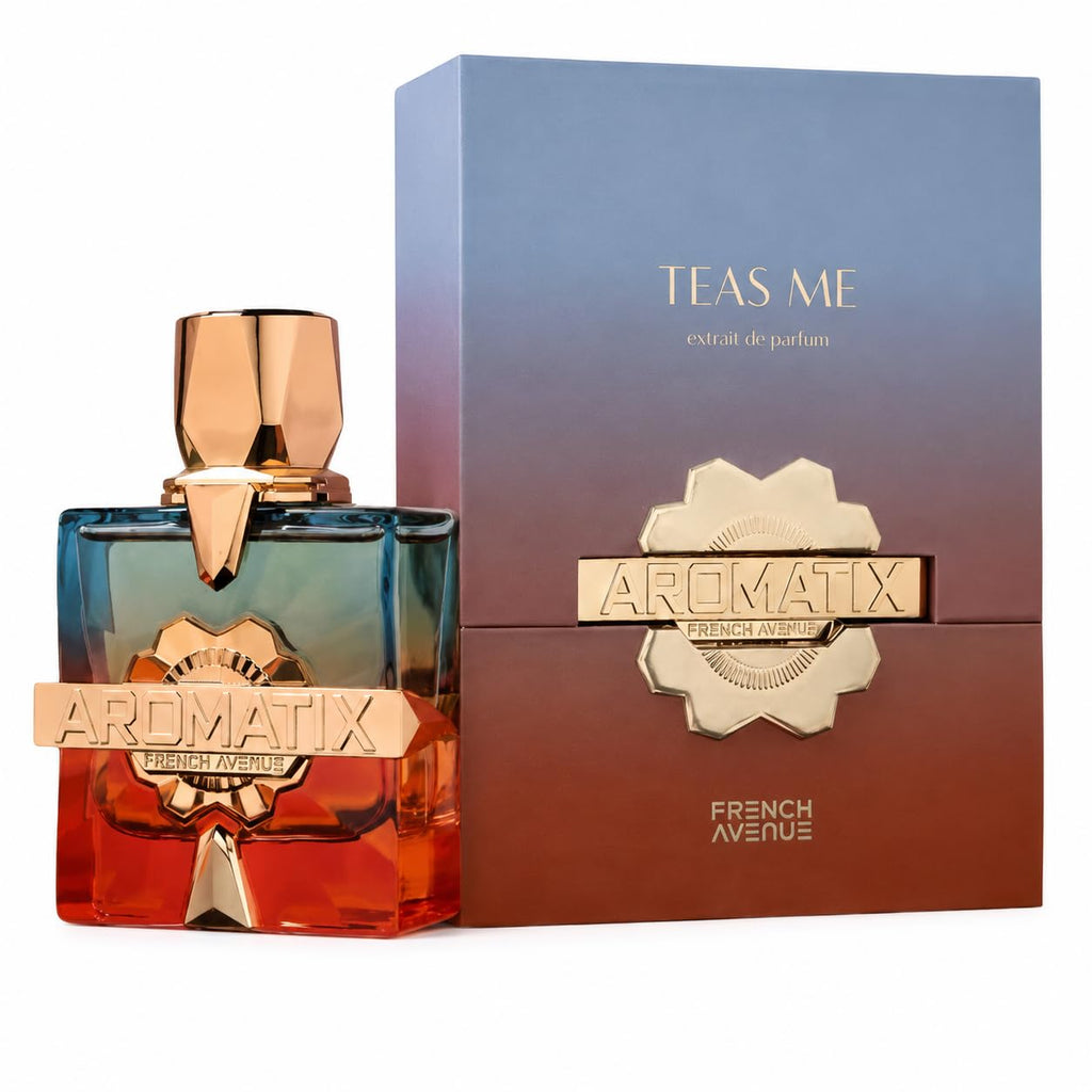 French Avenue Aromatix X Teas Me extrait de parfum by Fragrance World, 100ml bottle for men and women, elegant and luxurious scent