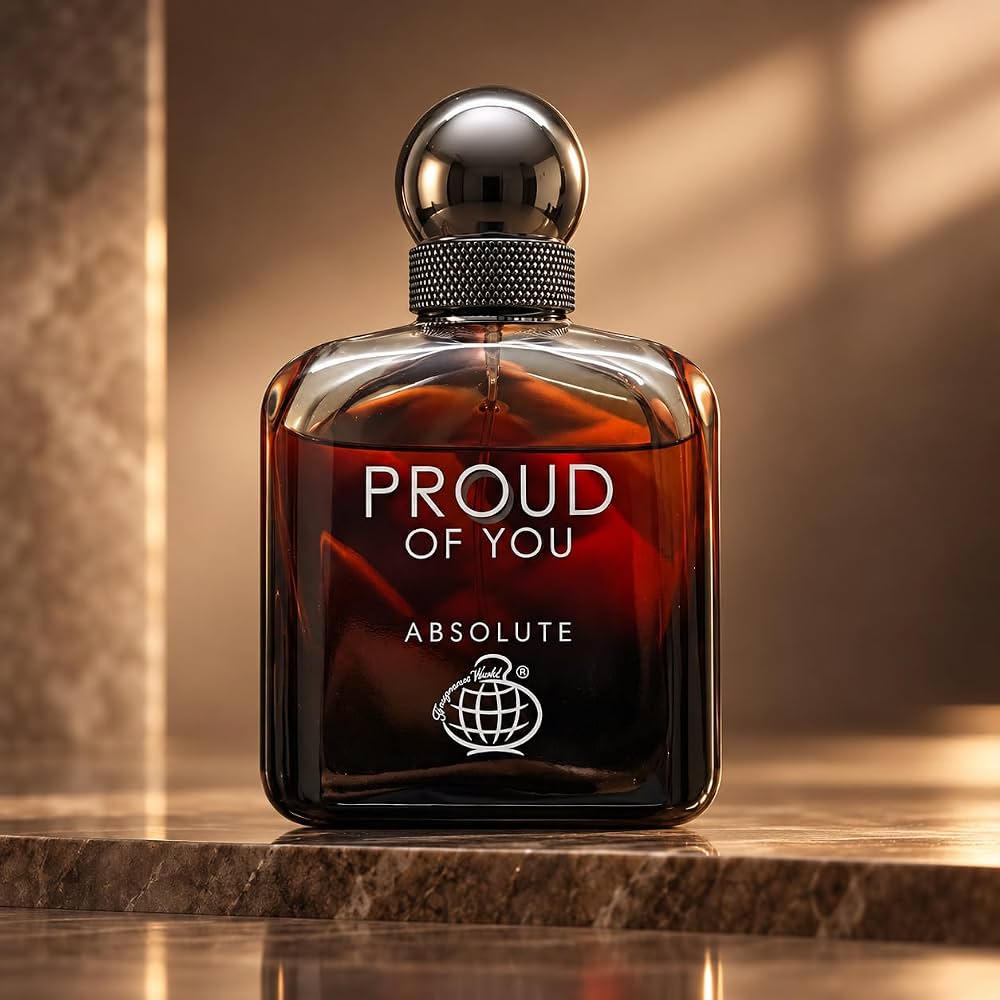 Fragrance World Proud of You Men’s parfum bottle, 100ml with sleek design and label, perfect for confident, stylish men