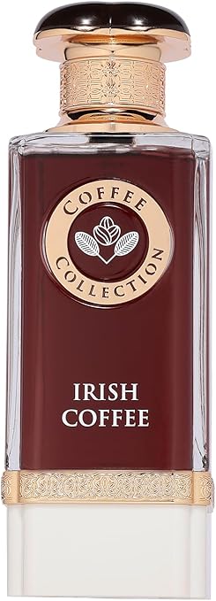Fragrance World Irish Coffee Eau de Parfum for men and women, 100ml bottle with coffee-inspired fragrance and elegant packaging.