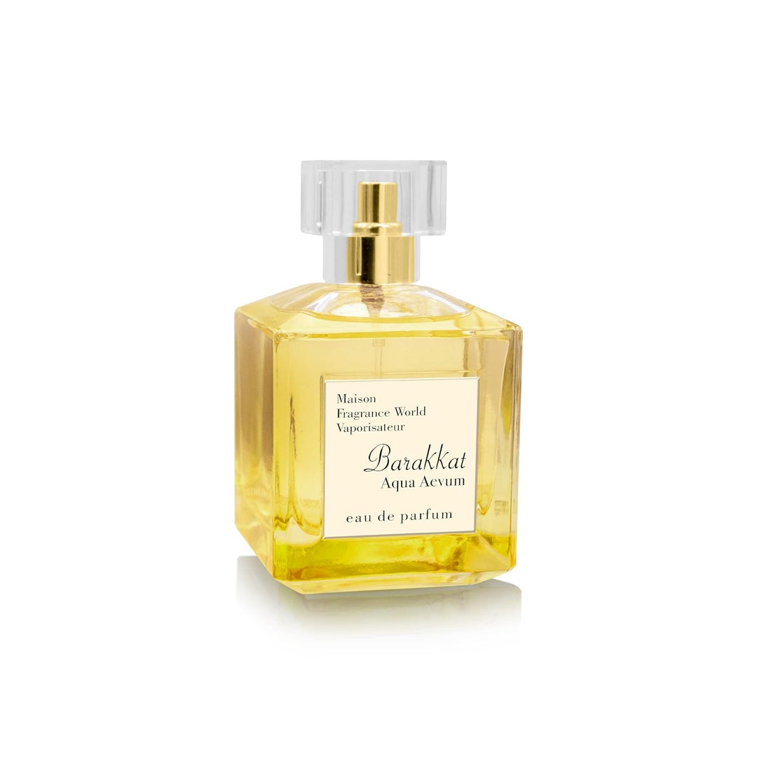 Fragrance World Barakkat Aqua Aevum Eau de Parfum 100ml for men and women, featuring a sleek bottle and elegant design.