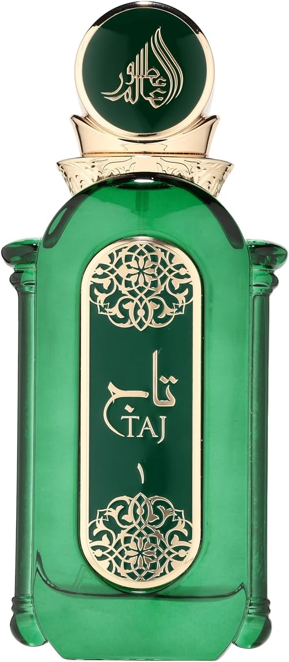 Fragrance World Athoor Al Alam Taj 1 Eau de Parfum for Men, 90ml bottle with elegant design and gold accents.