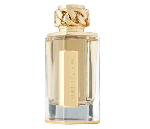 Afnan Lynked Forever Eau De Parfum 100ml bottle for women with sleek glass design and floral accents.