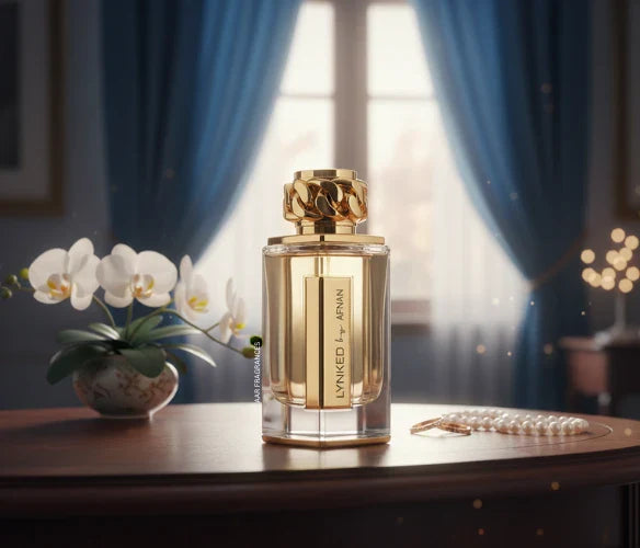 Afnan Lynked Forever Eau De Parfum 100ml for women, featuring the perfume bottle with elegant design and branding.