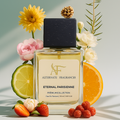 Eternal Parisienne Eau de Parfum by Rini Deals, elegant glass bottle with floral and fruity scent highlights.