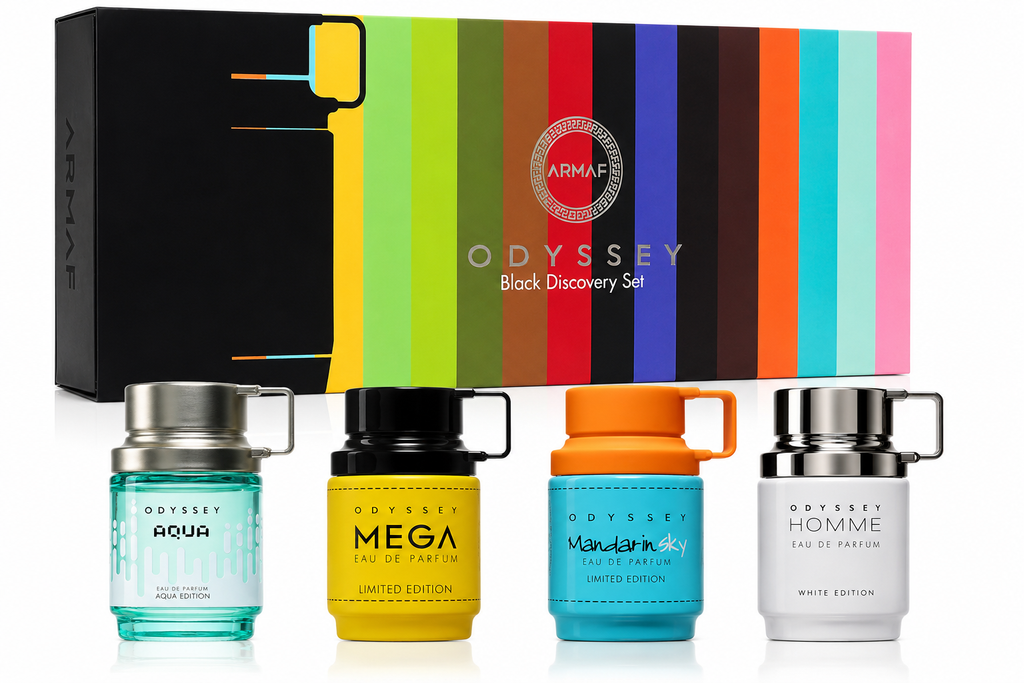 ARMAF Odyssey Black Discovery Set – 4 × 12 ml Eau de Parfum