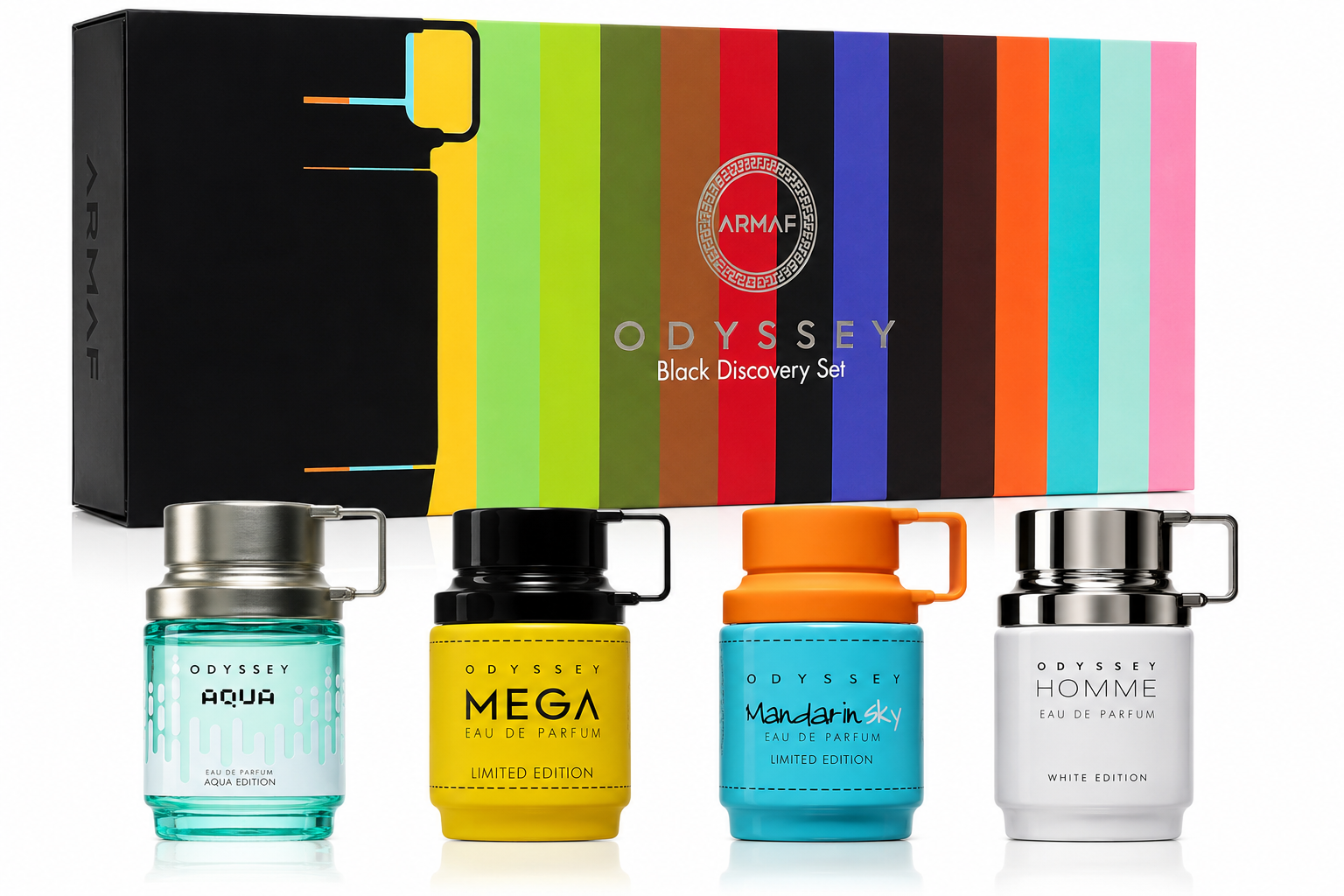 ARMAF Odyssey Black Discovery Set – 4 × 12 ml Eau de Parfum