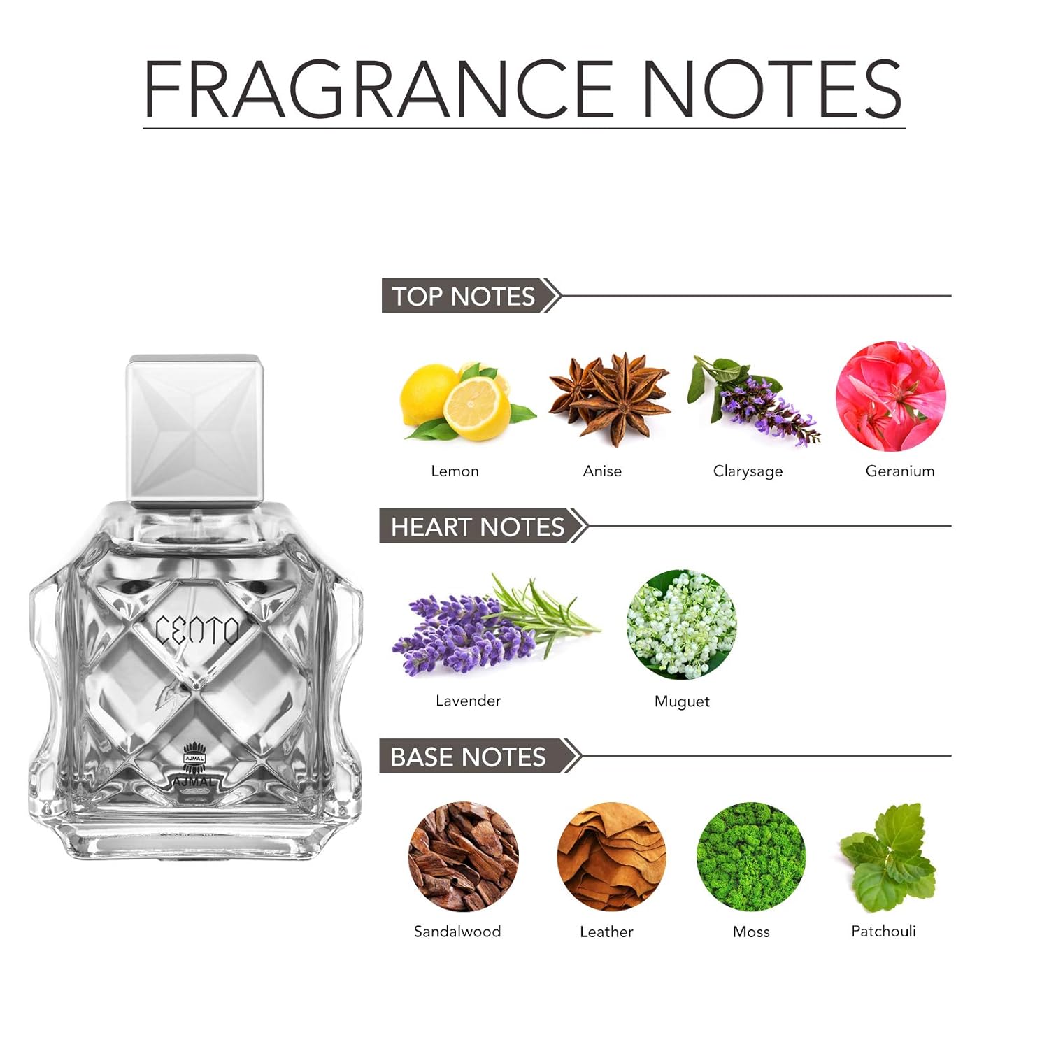 Ajmal Cento Pour Homme Eau de Parfum 100ml bottle, sleek design, suitable for men with fresh, masculine fragrance.