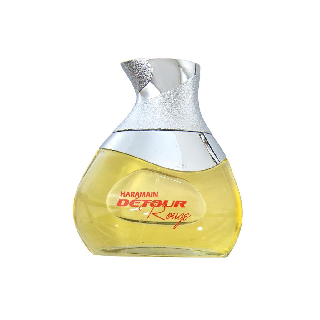 Al Haramain Detour Rouge Eau de Parfum 100ml bottle with red and black design, suitable for men and women.