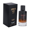 Pendora Scents Armour Code UOMO Eau De Parfum 100ml bottle for men and women, sleek black container with silver accents.