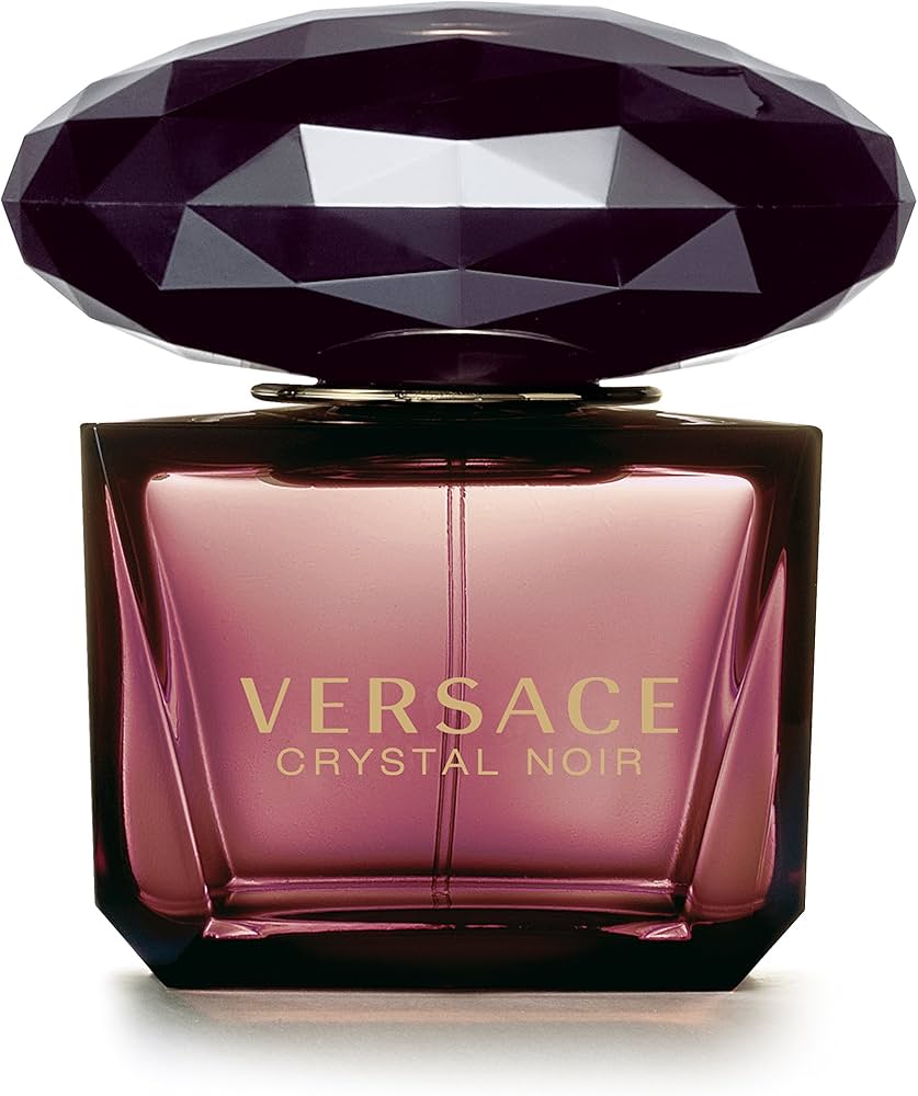 Versace Crystal Noir Eau de Parfum 90ml for women, elegant glass bottle with black and gold accents.