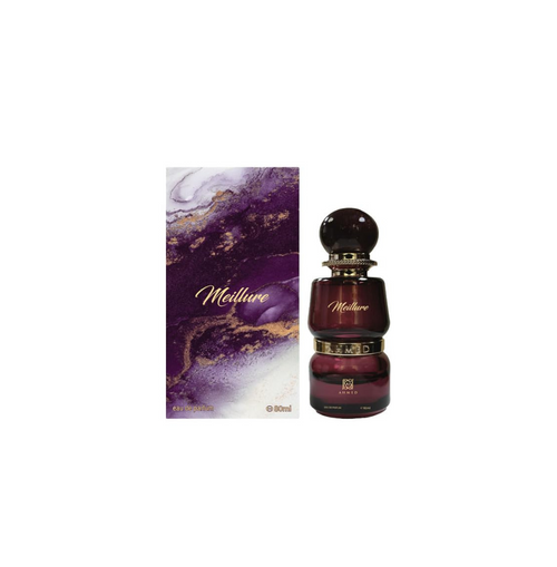 Ahmed Al Maghribi Meillure Eau de Parfum 80ml for women, elegantly designed perfume bottle with a sleek, modern appearance.