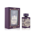 Lattafa Oud for Glory Bade'e Al Oud Amethyst Eau De Parfum bottle, 100 ml, for men and women, with elegant purple packaging.