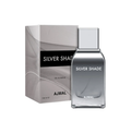 Ajmal Silver Shade Eau De Perfume 100ml for men and women, featuring a sleek silver bottle and elegant fragrance design.