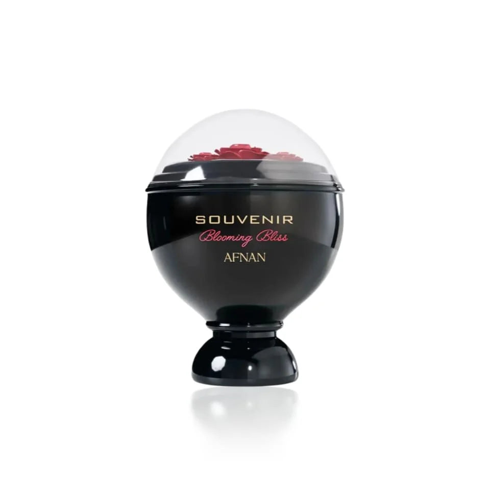 Afnan Souvenir Blooming Bliss Eau De Parfum 100ml bottle for men and women, featuring a sleek, elegant glass design.