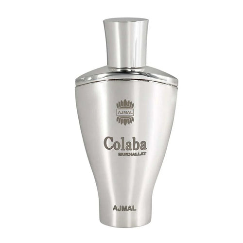 Ajmal Colaba Mukhalat concentrated perfume oil for men and women in a glass bottle with a black cap and elegant packaging