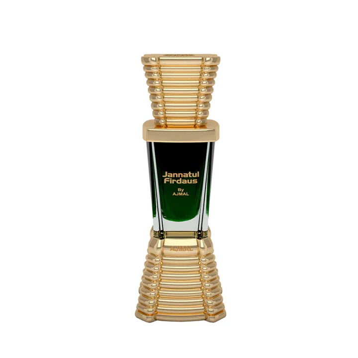 Ajmal Jannatul Firdaus concentrated perfume oil (attar) bottle with elegant packaging for men and women.