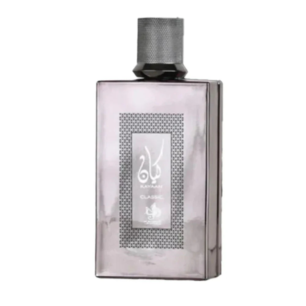 Al Wataniah Kayaan Classic Eau De Parfum 100ml for men and women, featuring a sleek bottle with elegant design.