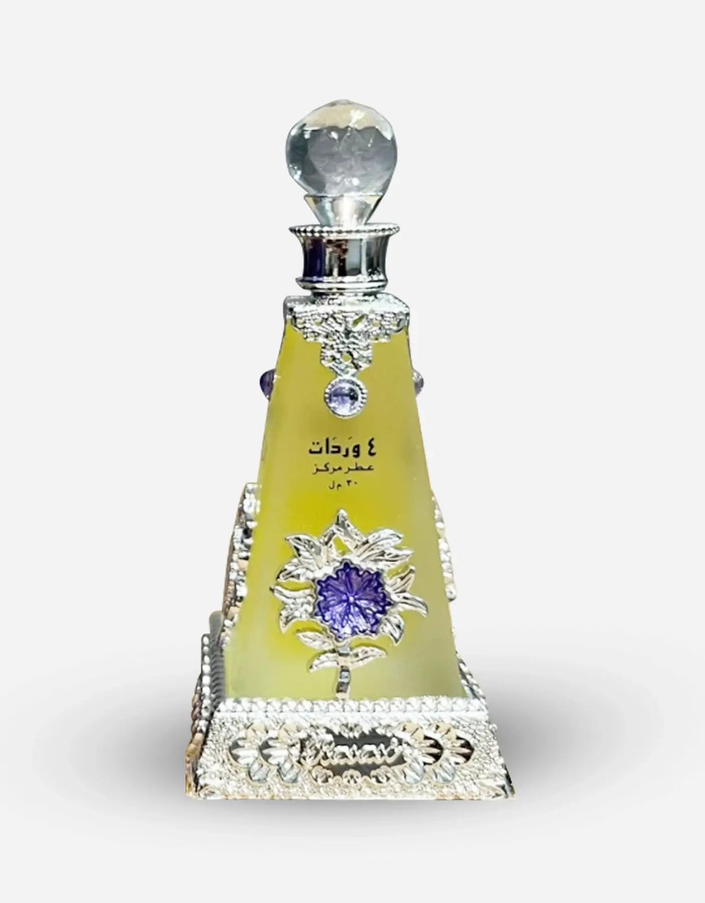 Rasasi Arba Wardat concentrated perfume oil for men and women in a 30ml bottle, featuring floral and oriental fragrance notes.
