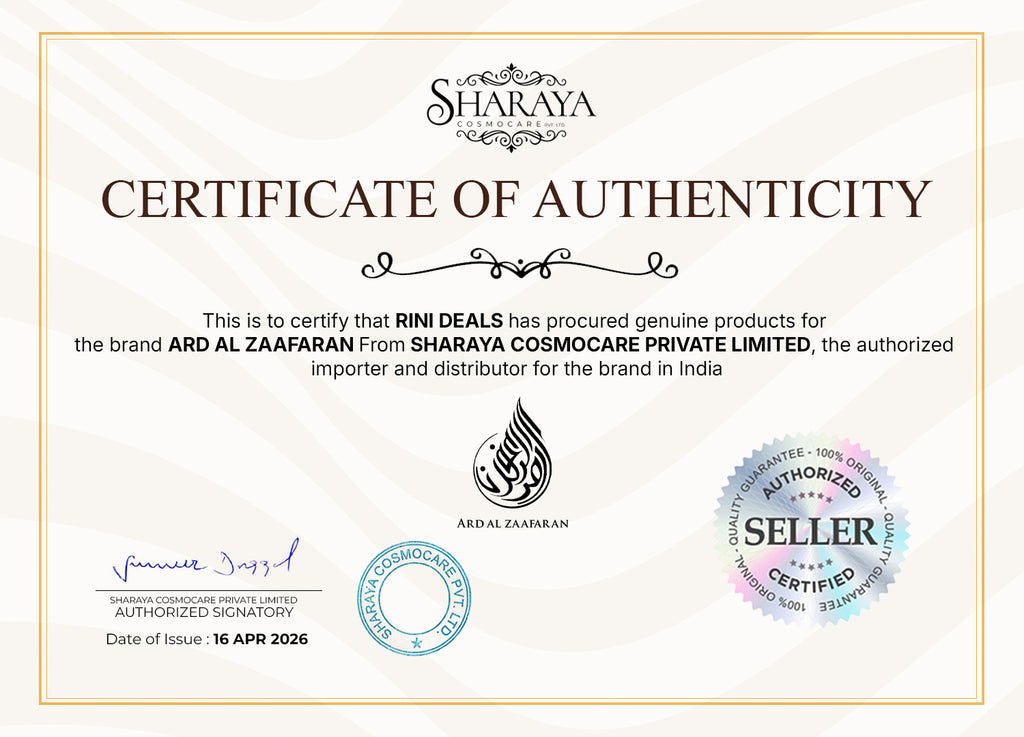 Ard Al Zaafaran Certificate