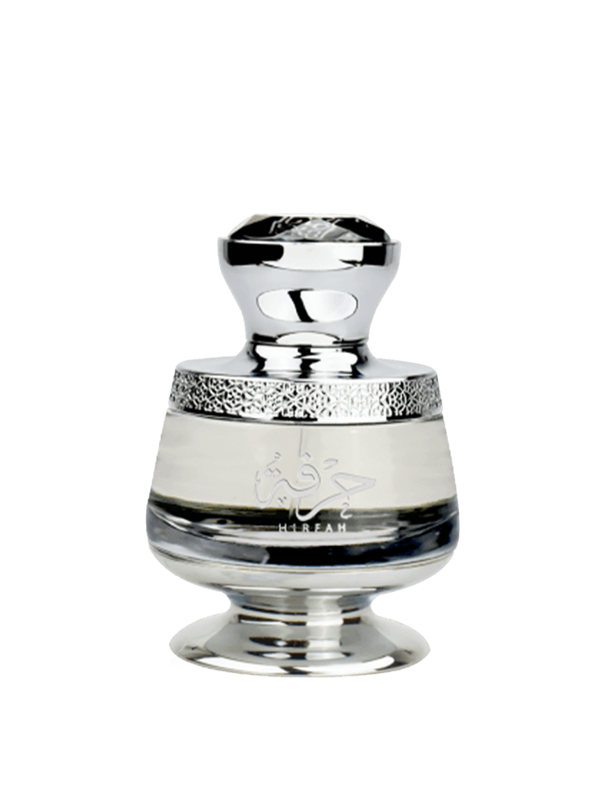 Ahmed Al Maghribi Hirfah Eau de Parfum 75ml bottle, sleek design, suitable for men and women, with a modern, elegant appearance.