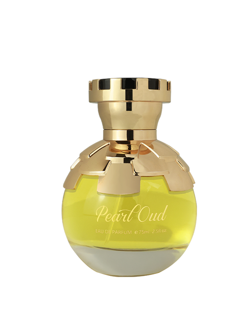 Ahmed Al Maghribi Pearl Oud Eau de Parfum 75ml bottle with elegant design for men and women.