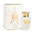 Al Haramain Blanche French Collection Eau de Parfum bottle for men and women, elegant design with clear glass and white cap.