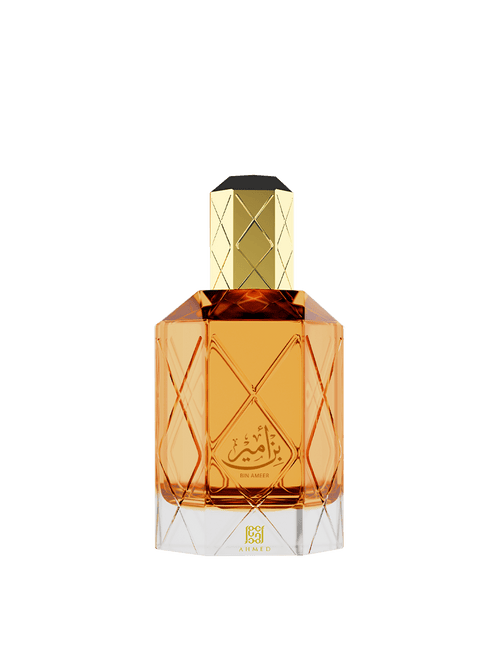 Ahmed Al Maghribi Bin Ameer Eau de Parfum 100ml for men and women, featuring a sleek bottle and elegant design.