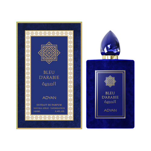 Anfar Adyan Bleu Darabie perfume bottle for men and women, 100ml, with sleek blue design and elegant packaging.