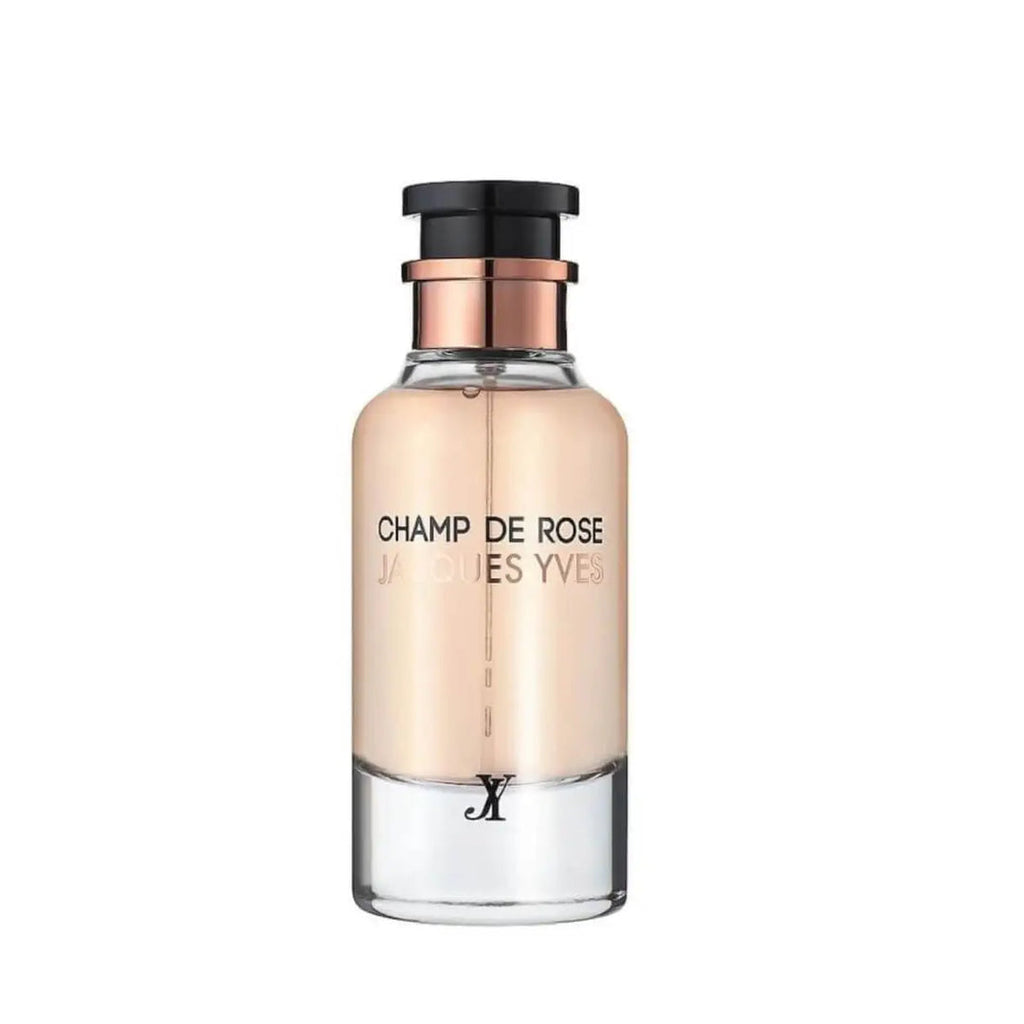 Fragrance World Jacques Yves Champ de Rose eau de parfum 100ml bottle with rose design, for men and women.
