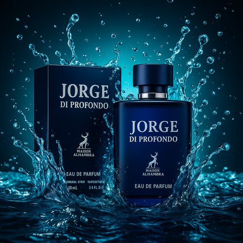 Alhambra Jorge Di Profondo 100ml perfume bottle with elegant packaging and a sleek design.
