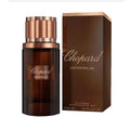 Chopard Leather Malaki Eau De Parfum bottle for men, 80ml, with dark leather packaging and elegant design.