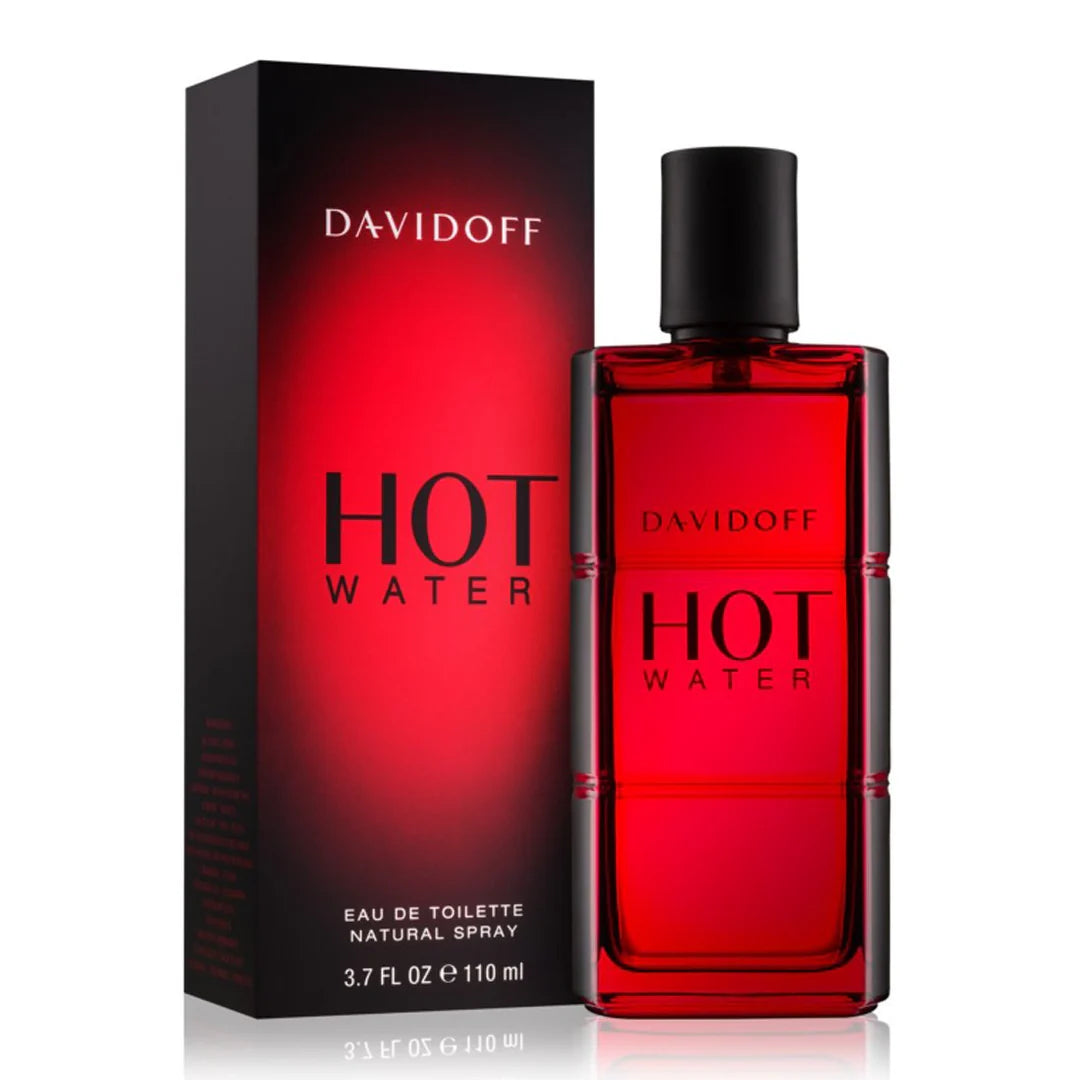 Davidoff Hot Water Eau De Toilette for Men, 110ml bottle with sleek packaging and clear fragrance label visible.
