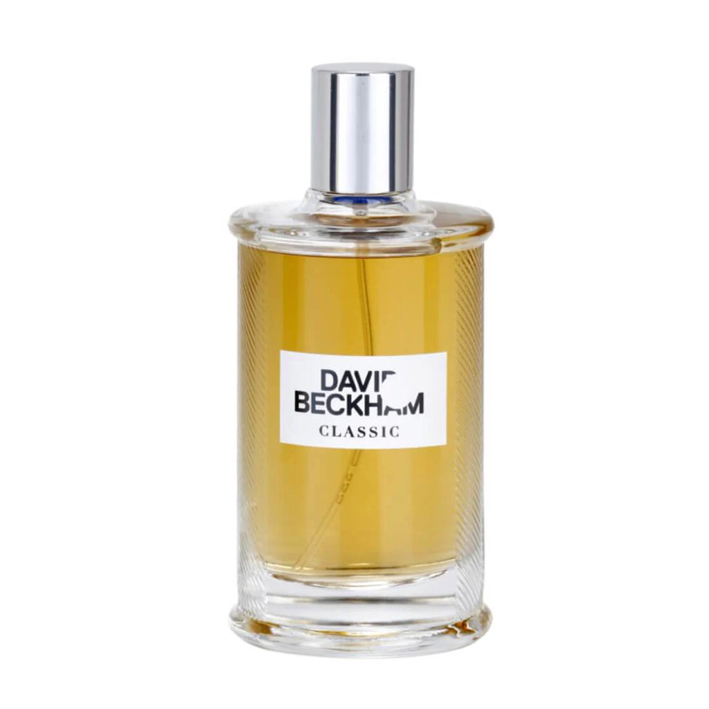 David Beckham Classic Eau De Toilette for Men in 90ml bottle, featuring a sleek glass design and signature fragrance.
