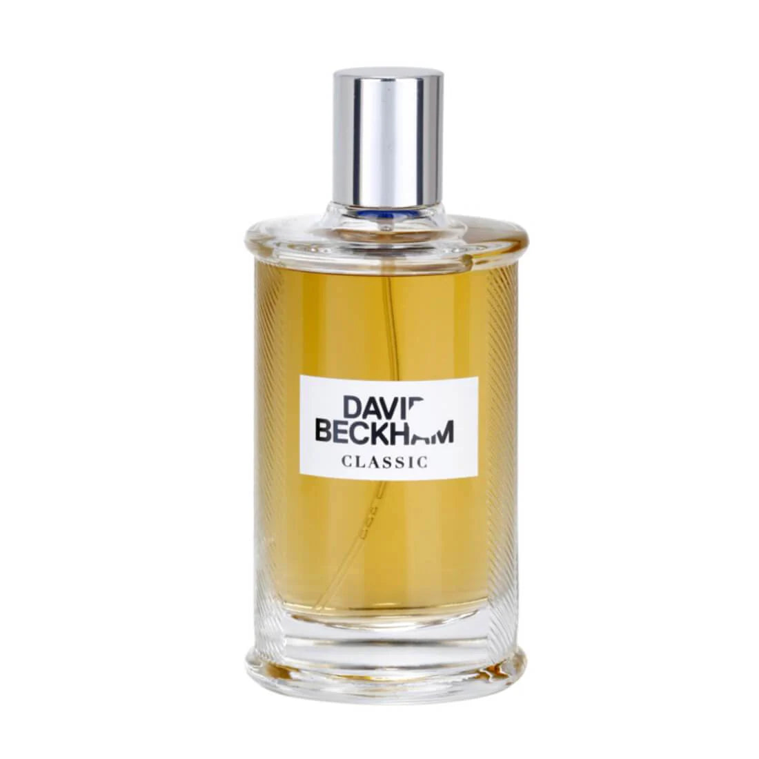 David Beckham Classic Eau De Toilette for Men in 90ml bottle, featuring a sleek glass design and signature fragrance.