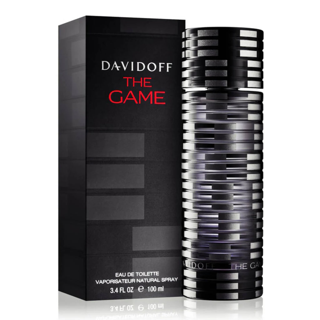 Davidoff The Game men's Eau De Toilette bottle, 100ml, with sleek packaging and branding visible in the image.