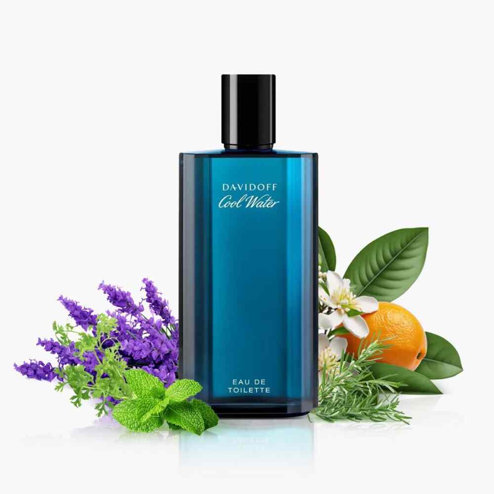 Davidoff Cool Water Eau de Toilette for Men 125ml bottle with blue liquid and sleek packaging.
