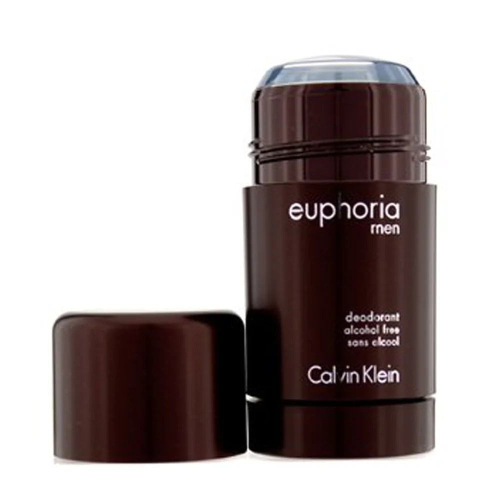 Calvin Klein Euphoria deodorant stick for men, showing the sleek black container and branding on the product.