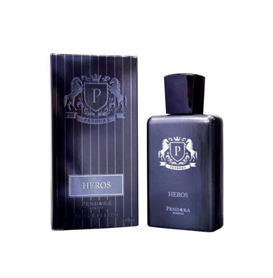 Pendora Scents Heros Eau De Parfum for Men, 100ml bottle, with sleek design and elegant packaging.